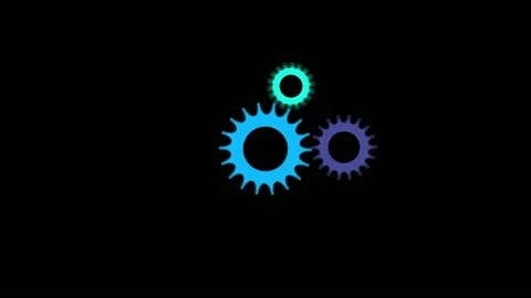 Cogwheel animation on black background. Stock Footage 201005189
