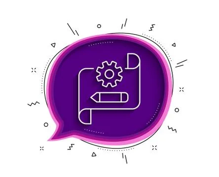 Cogwheel blueprint line icon. Engineering tool sign. Edit settings. Vector イラスト素材