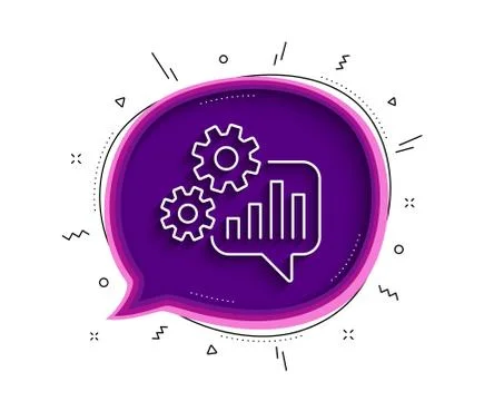 Cogwheel chat line icon. Engineering tool sign. Vector Stock Illustration