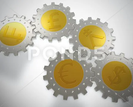 Cogwheel coins Stock Illustration