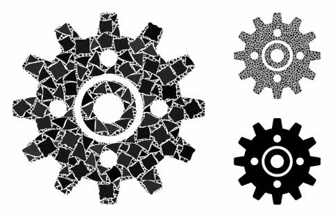Cogwheel Composition Icon of Abrupt Items Stockillustratie