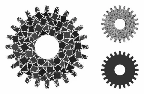 Cogwheel Composition Icon of Rugged Elements Stock Illustration