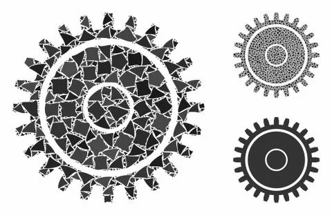Cogwheel Composition Icon of Tuberous Elements 스톡 일러스트