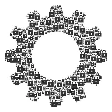 Cogwheel Composition of Lock Icons Stock Illustration