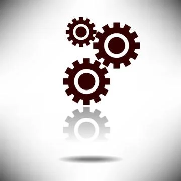 Cogwheel Development Icon on a Simple Background Stock Illustration