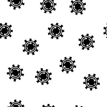 Cogwheel erp glyph vector seamless pattern Stock Illustration