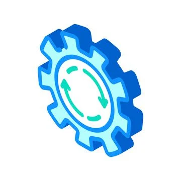 Cogwheel erp isometric icon vector illustration Illustrazione stock