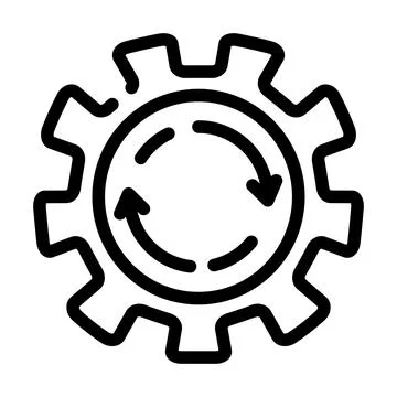 Cogwheel erp line icon vector illustration Illustrazione stock