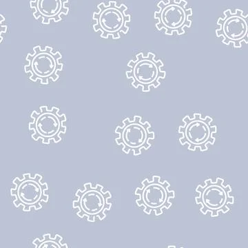 Cogwheel erp line vector seamless pattern Illustrazione stock