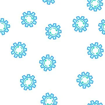 Cogwheel erp vector seamless pattern 스톡 일러스트