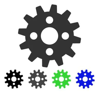 Cogwheel Flat Icon Illustrazione stock