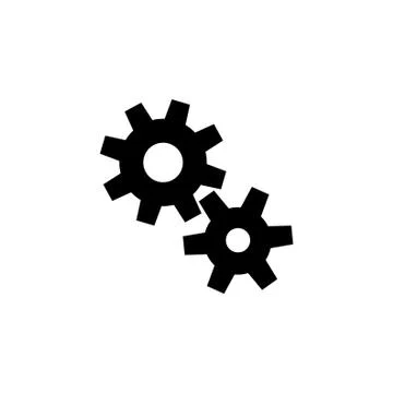 Cogwheel Gear Mechanism Flat Vector Icon Stock Illustration