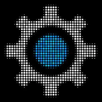 Cogwheel Halftone Icon Stock Illustration