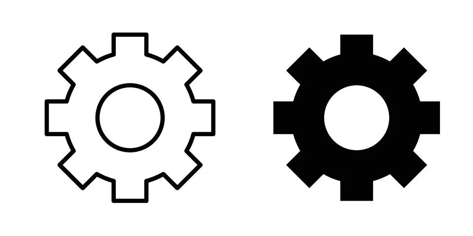 Cogwheel icon for design projects and web UI Stock Illustration