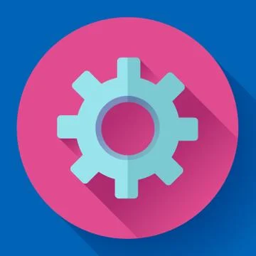 Cogwheel Icon. Develop symbol. Flat design style Illustrazione stock