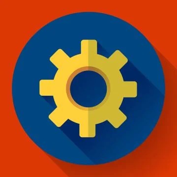 Cogwheel Icon. Develop symbol. Flat design style Stockillustratie