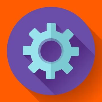 Cogwheel Icon. Develop symbol. Flat design style Stock Illustration