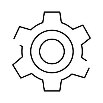 Cogwheel icon representing settings and engineering process Illustrazione stock