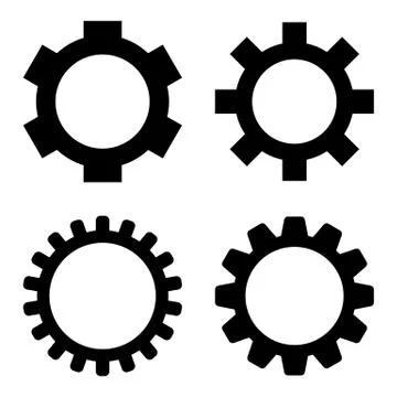 Cogwheel Icon Set Stock Illustration