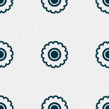 Cogwheel icon sign. Seamless pattern with geometric texture. Vector Illustrazione stock