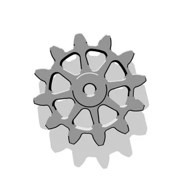 Cogwheel. Isolated on white background.3D rendering illustration. Cartoon sty Иллюстрация