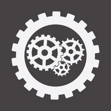 Cogwheel Line Icon Engineering, Tool Sign, Cog Gear Symbol Illustrazione stock