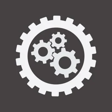 Cogwheel Line Icon Engineering, Tool Sign, Cog Gear Symbol Illustrazione stock