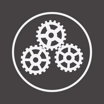 Cogwheel Line Icon Engineering, Tool Sign, Cog Gear Symbol Illustrazione stock