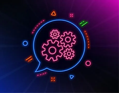 Cogwheel line icon. Engineering tool sign. Vector Stock Illustration