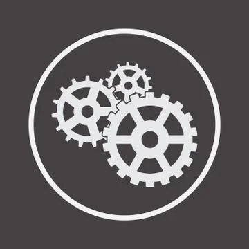 Cogwheel Line Icon Engineering, Tool Sign, Cog Gear Symbol Illustrazione stock