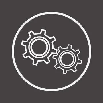 Cogwheel Line Icon Engineering, Tool Sign, Cog Gear Symbol Illustrazione stock