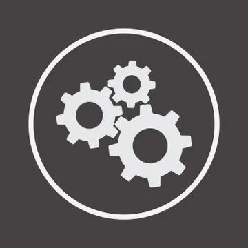Cogwheel Line Icon Engineering, Tool Sign, Cog Gear Symbol Illustrazione stock