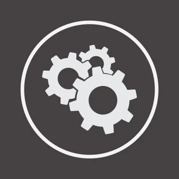 Cogwheel Line Icon Engineering, Tool Sign, Cog Gear Symbol Illustrazione stock