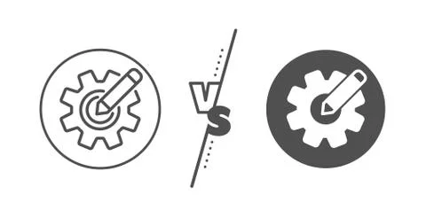 Cogwheel line icon. Engineering tool sign. Edit settings. Vector Stock Illustration