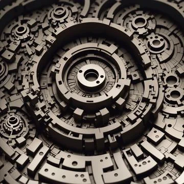 A cogwheel pattern on it's surface, with a circular hole in the center, Beep 스톡 일러스트