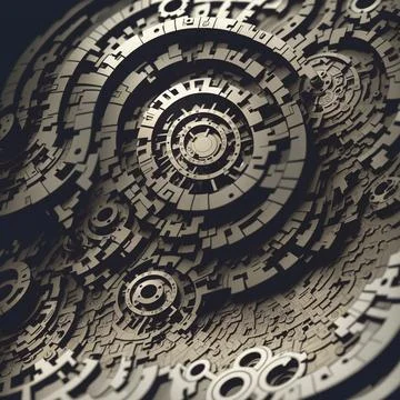 A cogwheel pattern on it's surface, with a circular hole in the center, Beep 스톡 일러스트