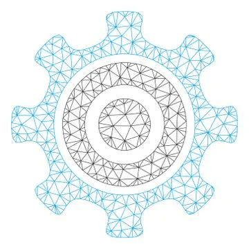 Cogwheel Polygonal Frame Vector Mesh Illustration 스톡 일러스트