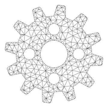 Cogwheel Polygonal Frame Vector Mesh Illustration Stock-Illustration