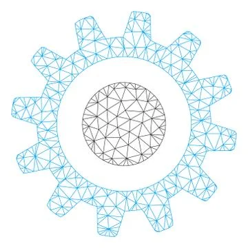 Cogwheel Polygonal Frame Vector Mesh Illustration Stock-Illustration