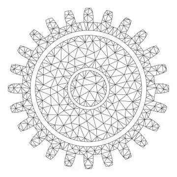 Cogwheel Polygonal Frame Vector Mesh Illustration Stock Illustration