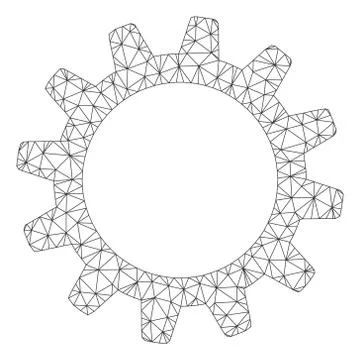 Cogwheel Polygonal Frame Vector Mesh Illustration Stock-Illustration