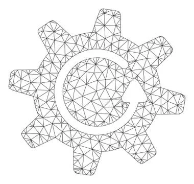 Cogwheel Rotation Direction Polygonal Frame Vector Mesh Illustration Stock Illustration