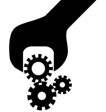 Cogwheel in screwdriver vector Stock Illustration