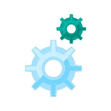 Cogwheel settings machinery options process gears flat vector icon Stockillustratie