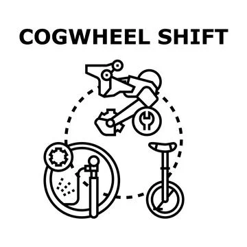 Cogwheel shift mechanism system vector Stock Illustration