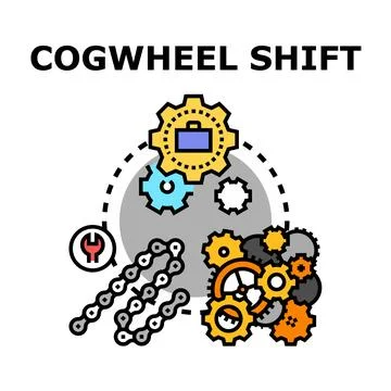 Cogwheel shift showing business process development mechanism Stock Illustration