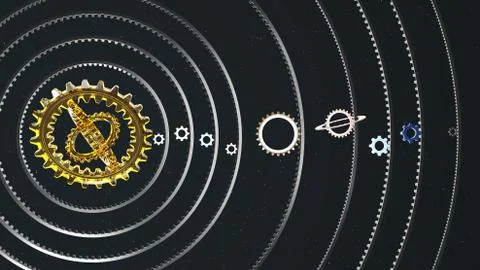 Cogwheel Solar System Illustrazione stock