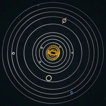 Cogwheel Solar System Stock Illustration