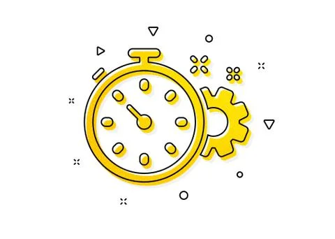 Cogwheel with timer icon. Engineering tool sign. Vector イラスト素材