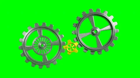 Cogwheels - Animation - Green Background Vídeo Stock 24684720